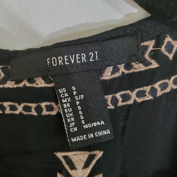 Fringe Embroidery Boho BLACK brown  Size Small/Medium - Picture 5 of 6